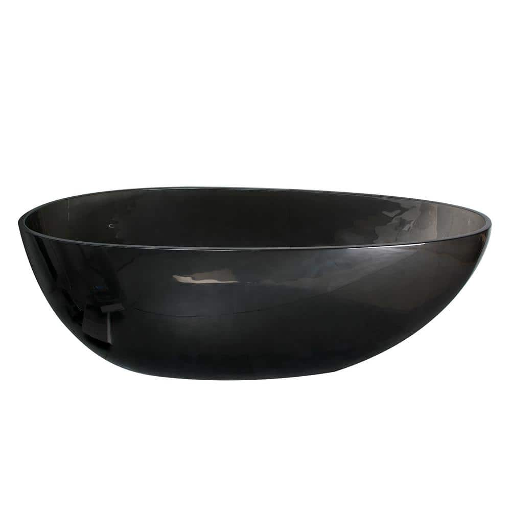 68 in. x 34 in. Soaking Bathtub with Center Drain in Black