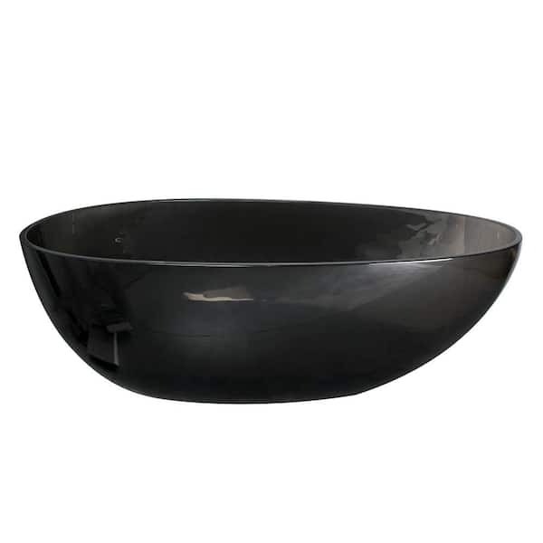 Unbranded 68 in. x 34 in. Soaking Bathtub with Center Drain in Black