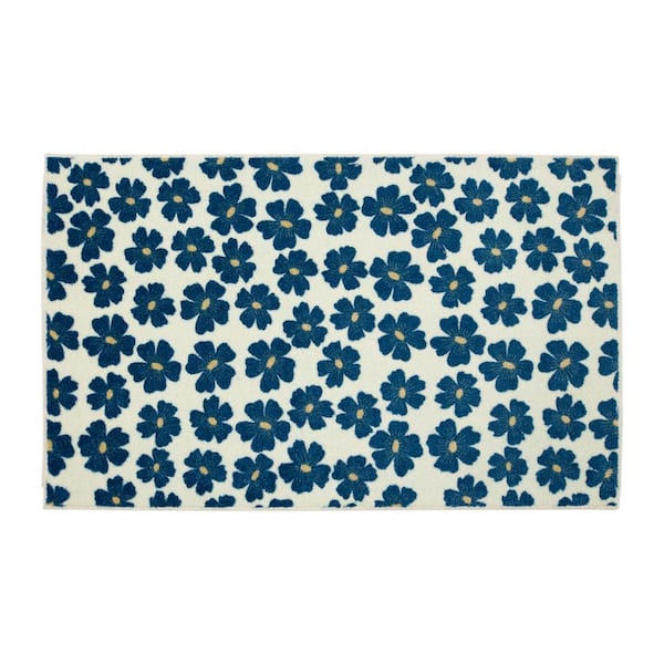 Mohawk Home Simple Floral Navy 2 ft. x 3 ft. 9 in. Kitchen Mat