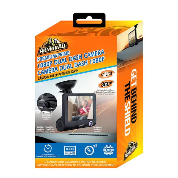 ABS Auto 3 Lenses Dash Cam 2-inch Screen Battery Powered