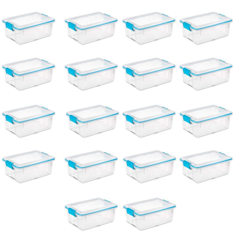 ClearView Stackable 12-Quart Lidded Storage Bin, Set of 18