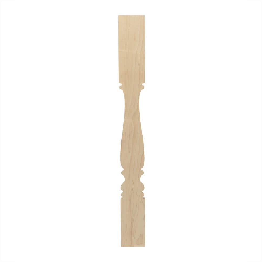 35.25" Natural Hard Maple Half Round Kitchen Island Leg
