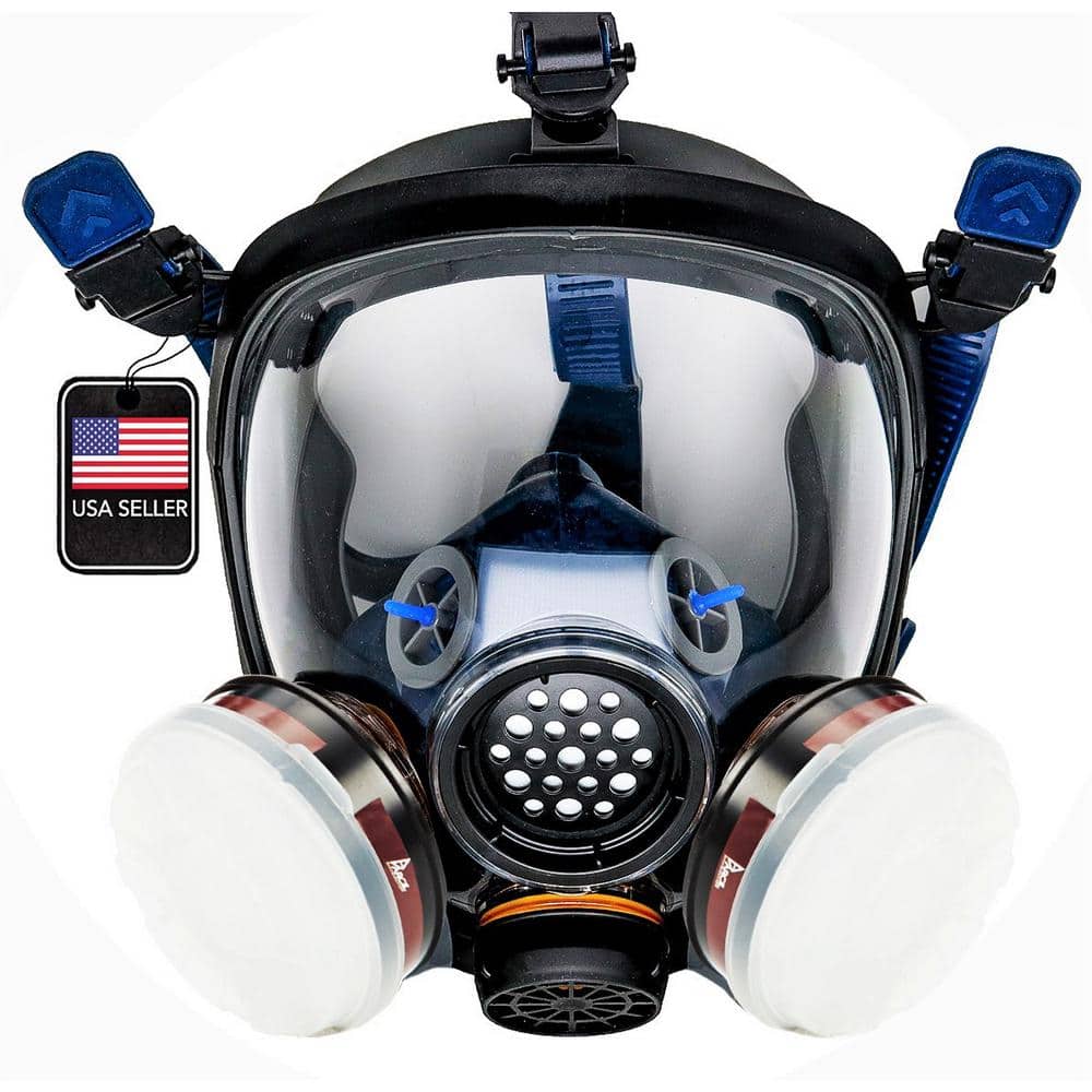 Full-Face Respirator Mask Gas-Masks with 40 mm Activated Carbon Filter  Canister, Paint Respirators Dust Mask for Industrial, Polishing, Chemical  Handling, Painting Welding, Survival : : Industrial & Scientific