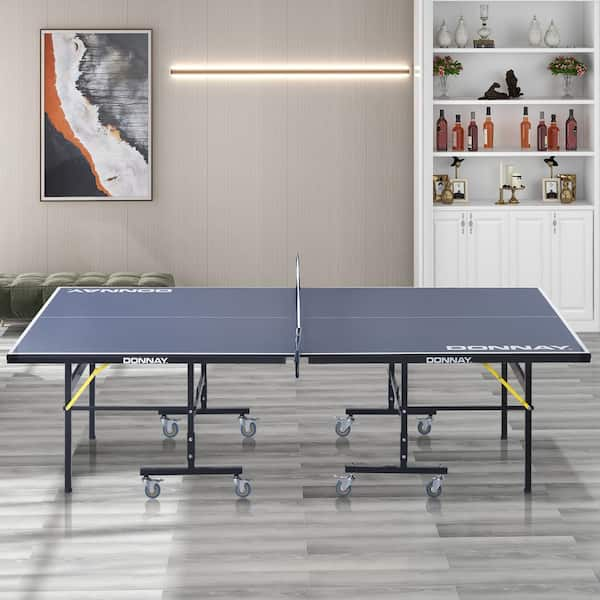 Costway Foldable Indoor / Outdoor Tournament-Grade Table Tennis Table with  Wheels