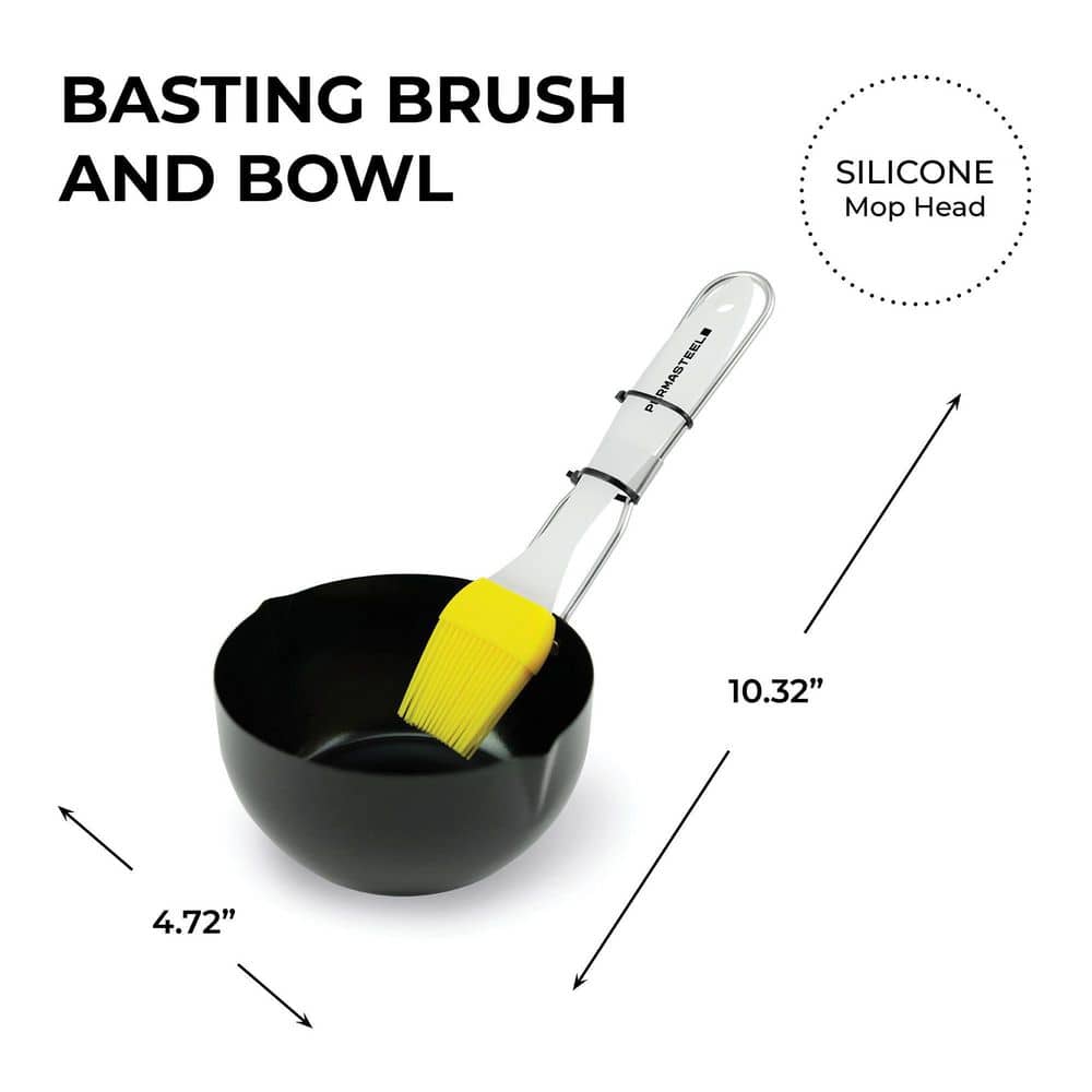 Heat-Resistant Silicone Basting Brush with Bowl