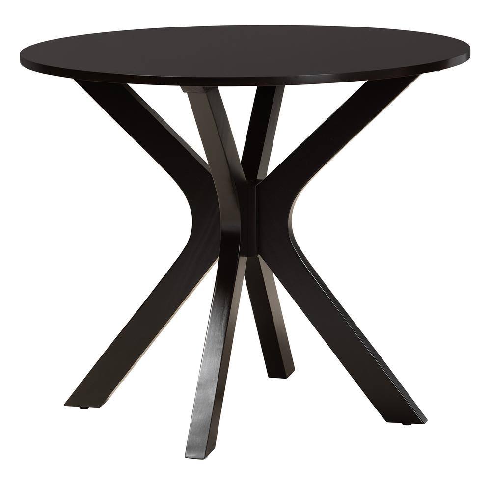 Mana Modern Sand Fabric and Dark Brown Wood 5-Piece Dining Set