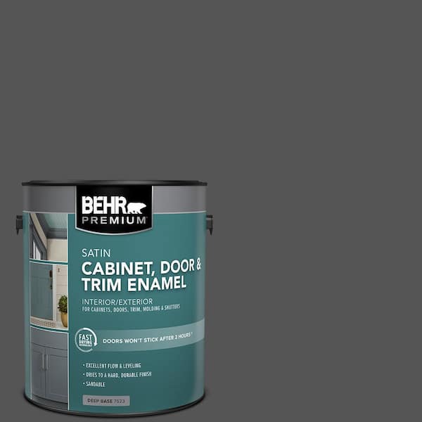 1 gal. #PPU25-01 Carbon Copy Satin Enamel Interior/Exterior Cabinet, Door & Trim Paint