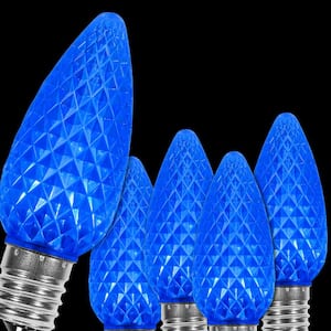 OptiCore C9 LED Blue Faceted Christmas Light Bulbs (25-Pack)