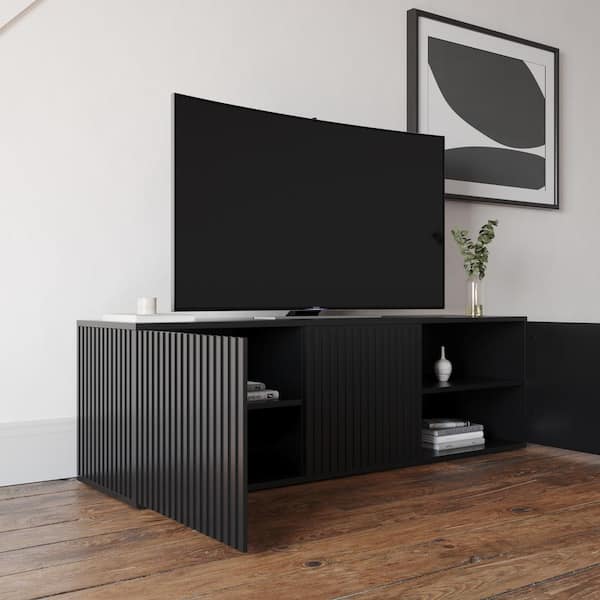 Nexera Trelisse Black 60 in. TV Stand Fits TVs Upto 70 in. with 3