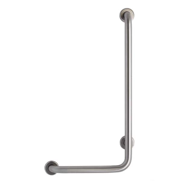 MUSTEE CareGiver 32 in. x 1-1/2 in. Concealed Screw Grab Bar with 90 Degree Angle in Stainless Steel