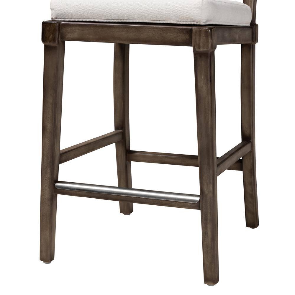 Porsha Bohemian Dark Brown Mahogany and Rattan Counter Stool
