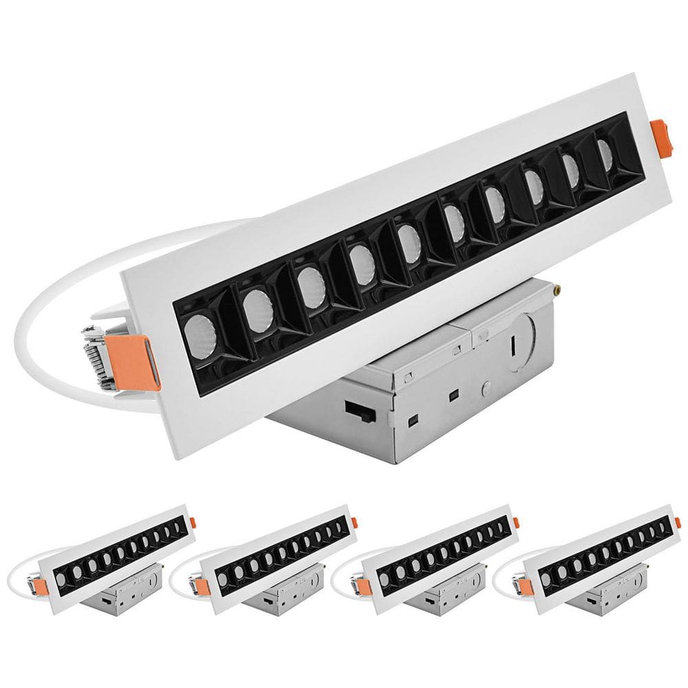 10-Head Integrated LED Recessed Linear Downlight, Multilight, 5CCT, CRI90, 18W, 1200LM 45° Beam 120V Dimmable ETL 4 Pack price history on PriceWatchPro