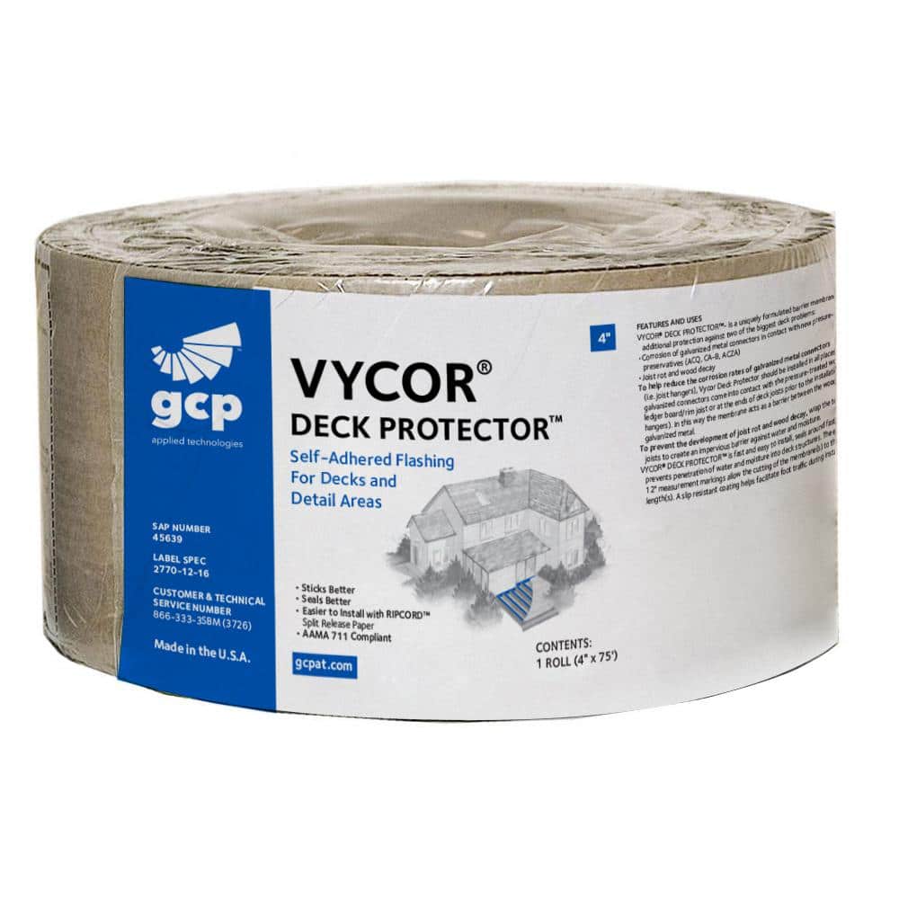 Grace Vycor Deck Protector 4 in. x 75 ft. Roll Fully-Adhered Joist Tape (25  sq. ft.) 5003029 - The Home Depot
