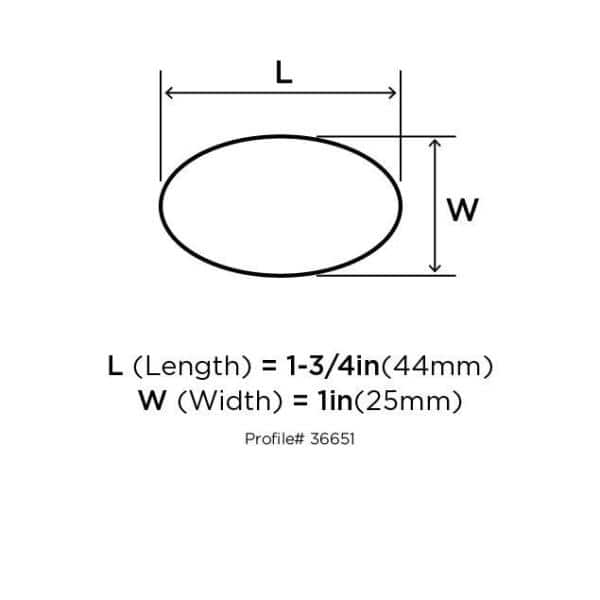 Clear Glass and Black Bronze Oval Cabinet Knob, 1-3/4 Inches