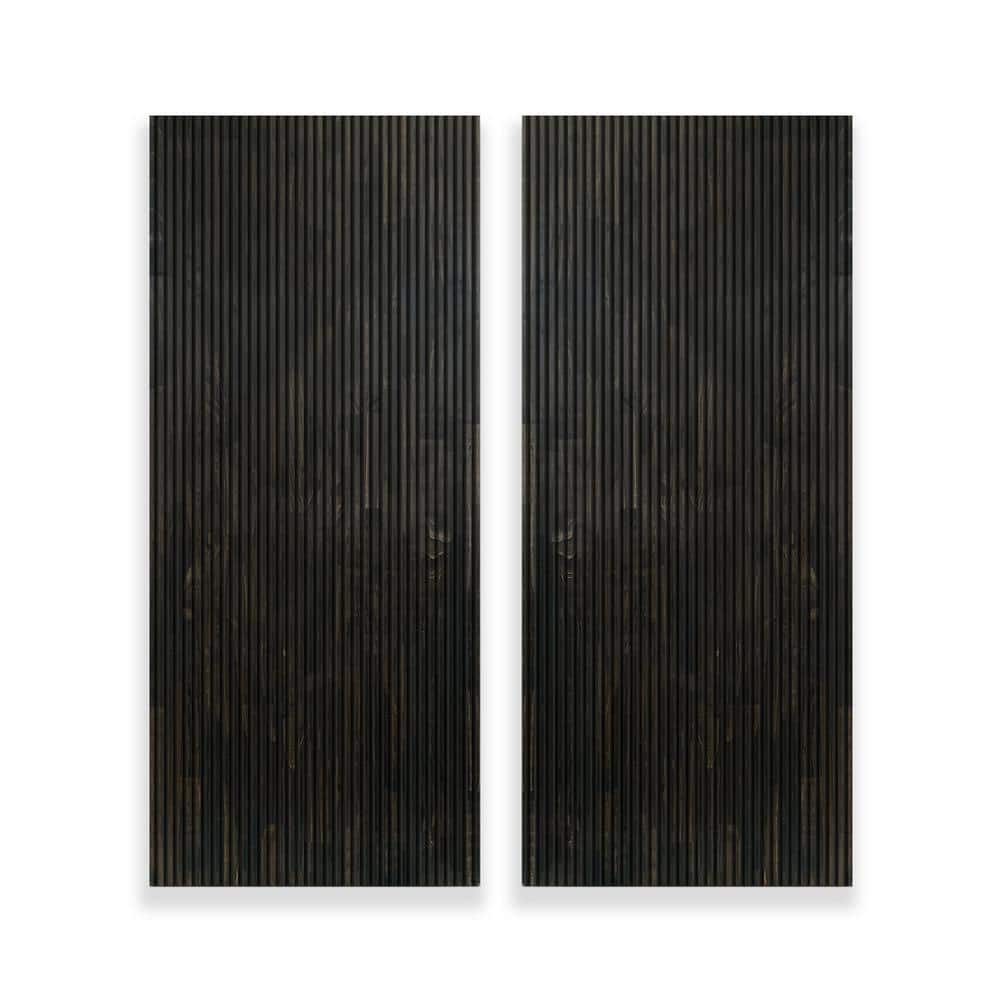 60 in. x 80 in. Japanese Series Pre Assemble Black Stained Pine Wood Interior Double Sliding Closet Doors price history on PriceWatchPro