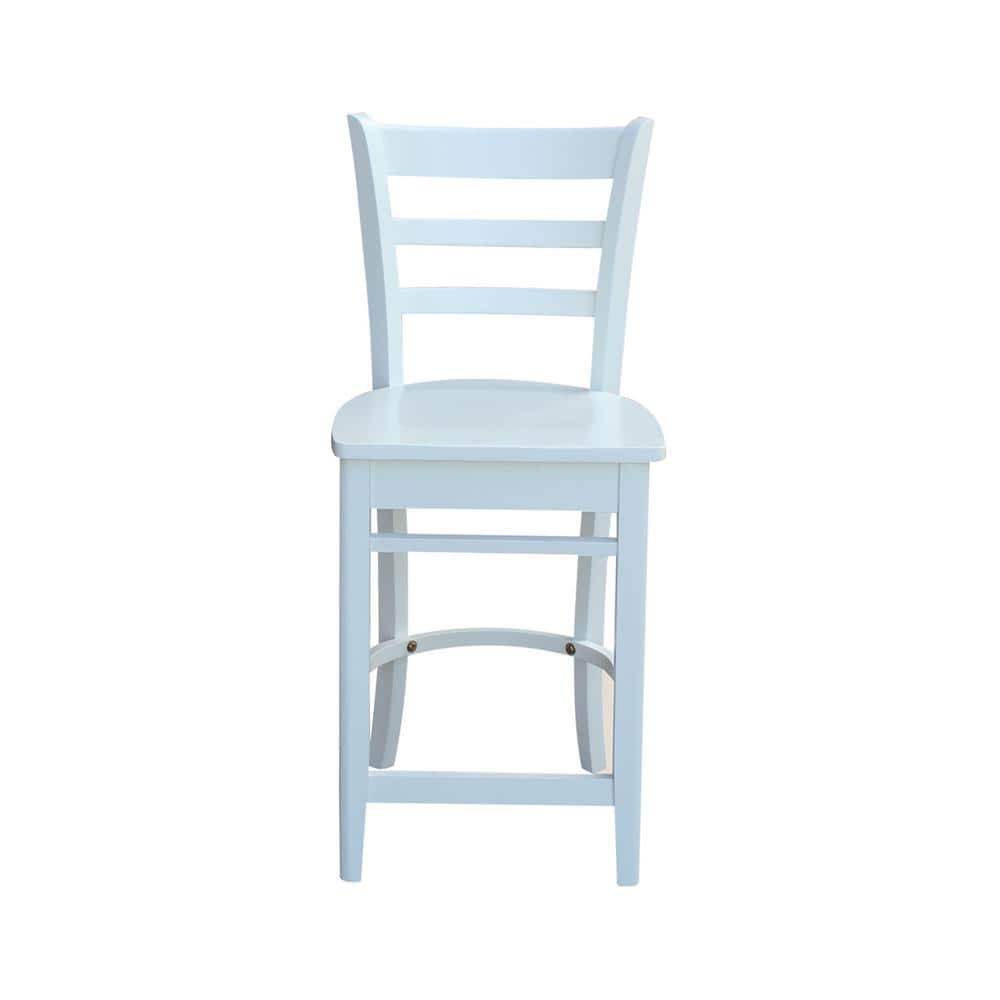 Emily Solid Wood White Counter Height Barstool 41"