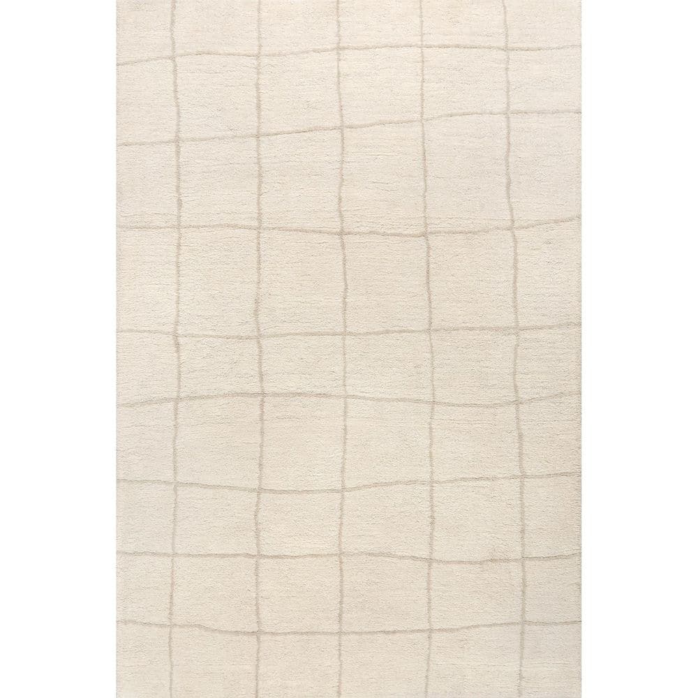 Cove Checked Wool Ivory 5 ft. x 8 ft. Indoor Area Rug price history on PriceWatchPro