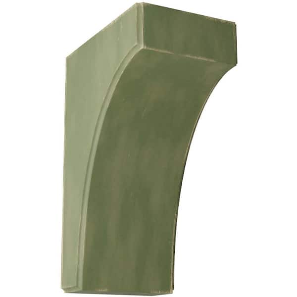 Ekena Millwork 5-1/4 in. x 12 in. x 8 in. Restoration Green Clarksville Wood Vintage Decor Bracket