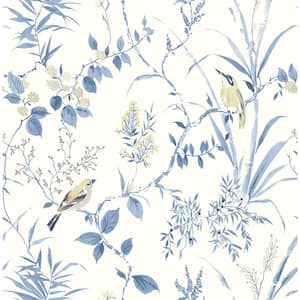 Blue Songbird Peel and Stick Wallpaper Sample