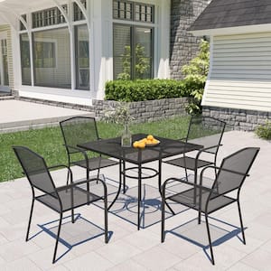 6pc metal square patio dining set with umbrella brown threshold Sophia & William 41" Table w/Umbrella Hole, Table for 4 The chairs are made with breathable Teslin fabric for enhanced comfort and airflow Wayfair: Six Person Metal Patio