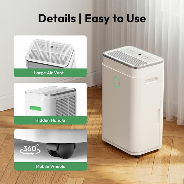 Edendirect 50 pt. 4,500 sq. ft. Dehumidifier for Home in
