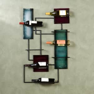 Metal Wall Sculpture Wine Storage in Multi-Color