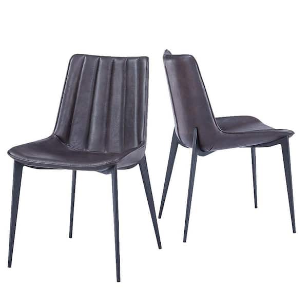 Peoria Brown & Black Dining Chair (Set of 2)