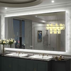 72 in. W x 36 in. H Rectangular Frameless Super Bright Backlited LED Anti-Fog Tempered Glass Wall Bathroom Vanity Mirror