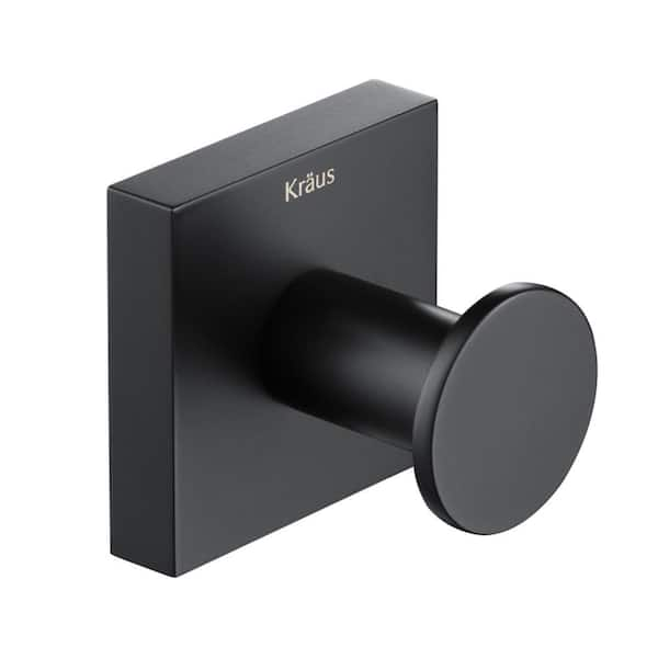 KRAUS Ventus Bathroom Robe and Towel Hook in Matte Black