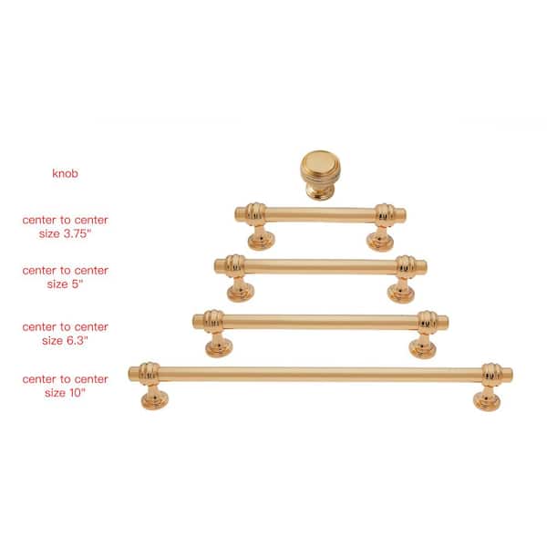3.75 in. (96 mm.) Center-to-Center Polished Gold Zinc Drawer Pull