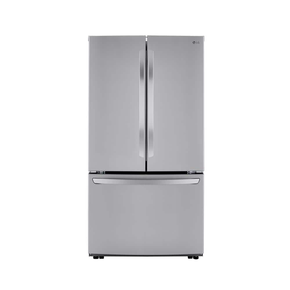 LG 29 cu. ft. 3-Door French Door Refrigerator in Stainless Steel with Door Cooling+ and Internal Ice Dispenser, Silver