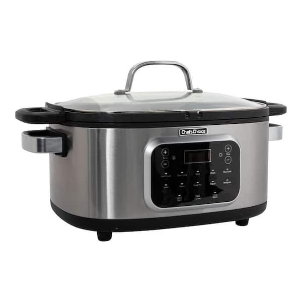Chef'sChoice 6 Quart Stainless Steel Slow Cooker, 12 in 1 Multi