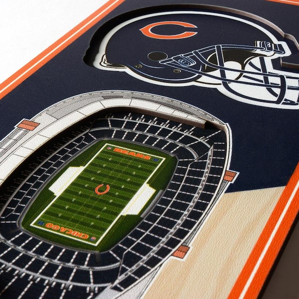 YouTheFan NFL Chicago Bears 6 in. x 19 in. 3D Stadium Banner