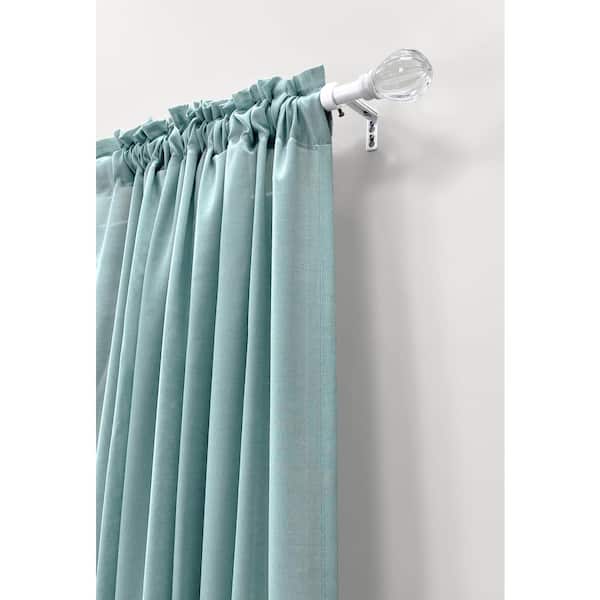 48 in. - 84 in. Adjustable Single Curtain Rod 5/8 in. Dia. in White with Acrylic Pumpkin finials