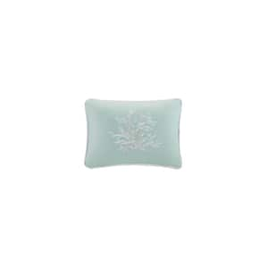 Coastline Aqua 12 in. X 16 in. Oblong Throw Pillow