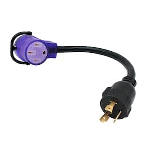 1.5 ft. 10/3 3-Wire EVSE Charging Adapter 30 Amp 125-Volt NEMA L5-30P to 50 Amp Electric Vehicle 14-50R EV Adapter Cord