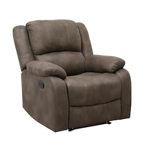 Adair Brown Microfiber Upholstered Manual Recliner