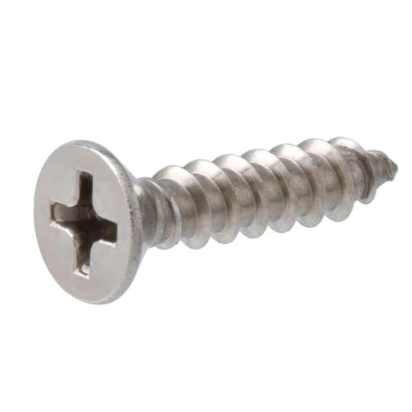 #8 x 3/4 in. Phillips Flat Head Stainless Steel Sheet Metal Screw (50-Pack)