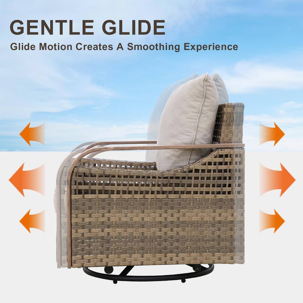 Gray Cushioned 8-Piece Wicker Outdoor Sofa Seating Group