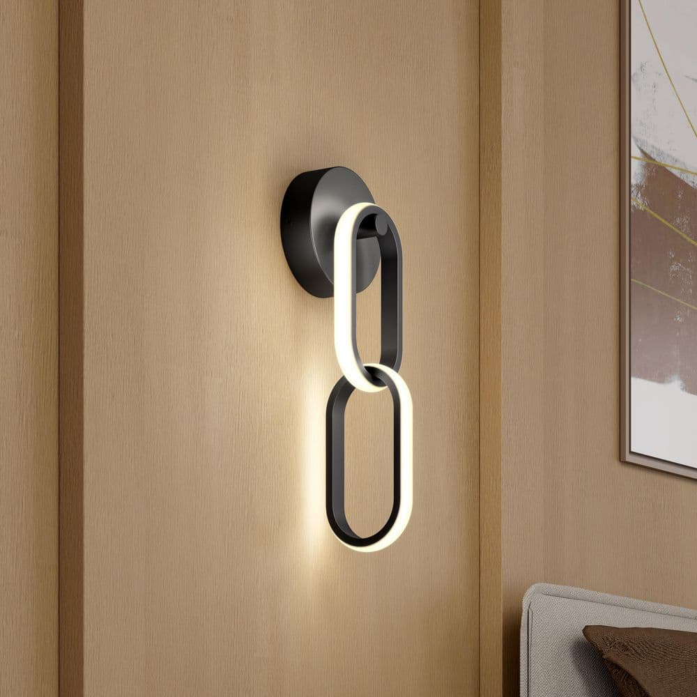 Catena 4.21 in. Matte Black 2-Light 5CCT Selectable White Integrated LED Wall Sconce Light price history on PriceWatchPro