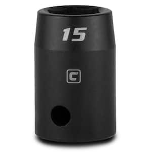 1/2 in. Drive 15 mm 6-Point Metric Shallow Impact Socket