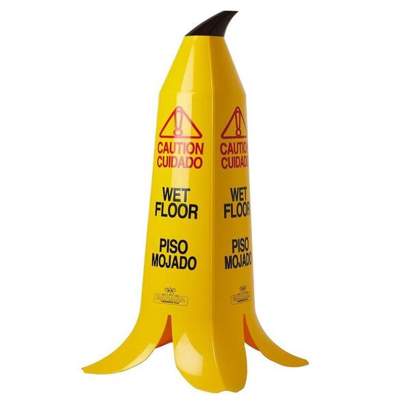 Unbranded 36 in. Banana Cone Multi-Lingual Caution Wet Floor Sign (5-Pack)