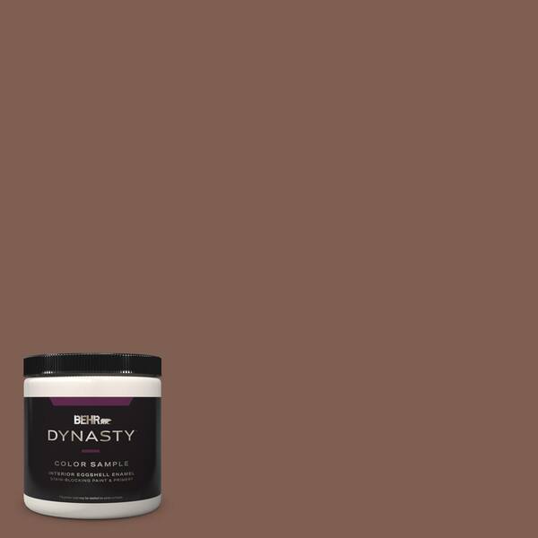 BEHR DYNASTY 8 oz. #N160-6 Spanish Chestnut One-Coat Hide Eggshell Enamel Stain-Blocking Interior Paint & Primer Sample