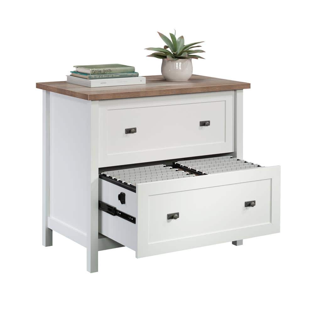 White Engineered Wood 2-Drawer Lateral File Cabinet