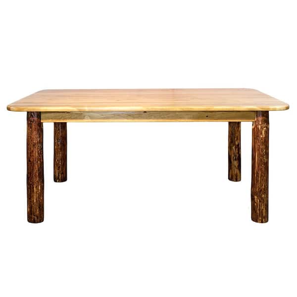 MONTANA WOODWORKS Glacier Country Stained and Lacquered Skirted Dining Table