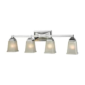 Sinclair 4-Light Polished Chrome With Frosted Glass Bath Light