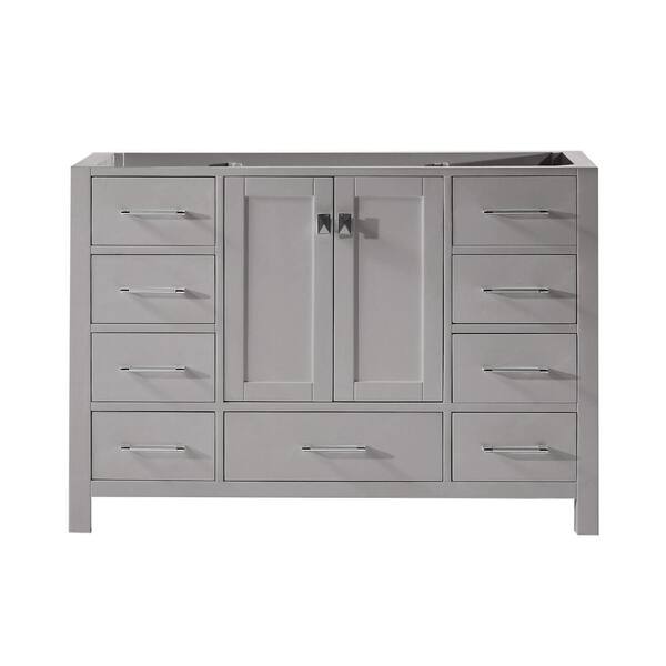 Virtu USA Caroline Avenue 48 in. W Bath Vanity Cabinet Only in Cashmere Gray