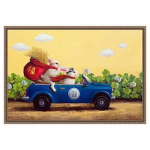 "Family Drive" by Lucia Heffernan 1-Piece Floater Frame Giclee Animal Canvas Art Print 16 in. x 23 in.