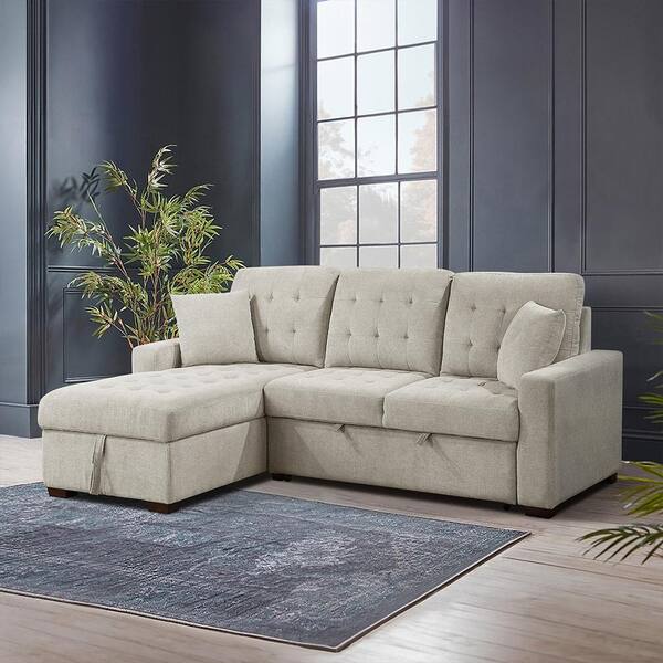 Lazzara Rupert 86 in. Straight Arm 2-Piece Fabric Sectional Sofa