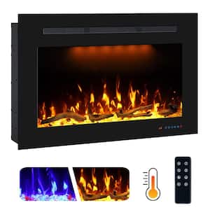 Delandgrand 32.23 in. Width Back Electric Fireplace Insert with 3